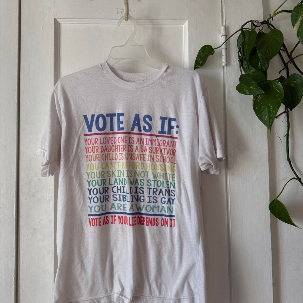 Vote As If White adult large T-Shirt